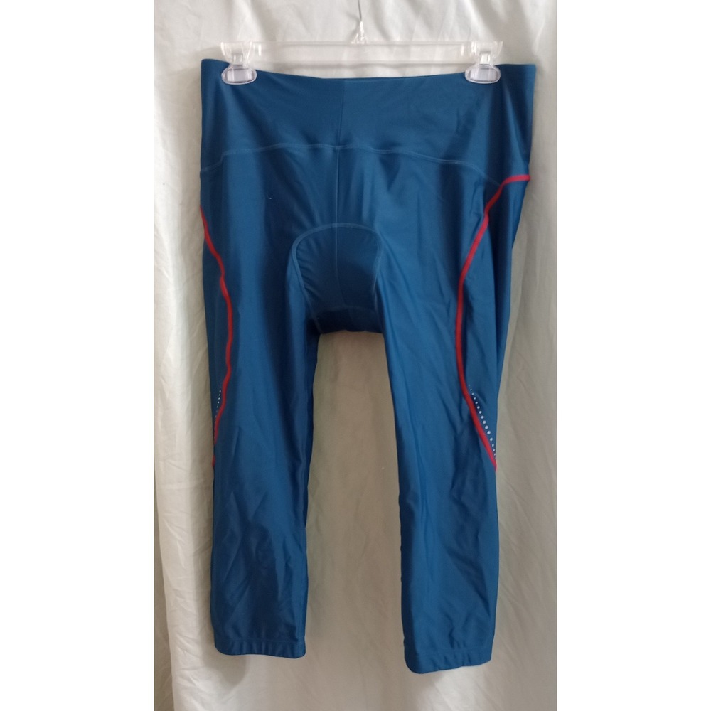 Baleaf Cycling Pants Padded Capri Cropped Blue Compression Women's 2XL